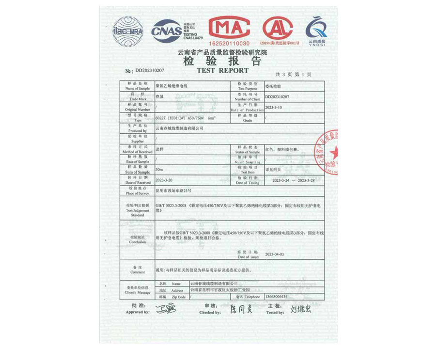 檢驗(yàn)報(bào)告