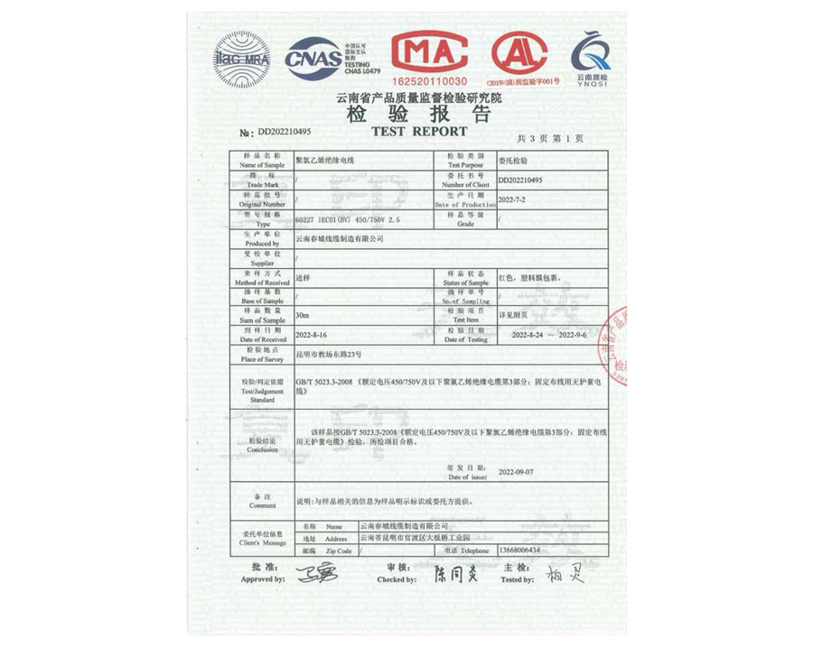 檢驗(yàn)報(bào)告