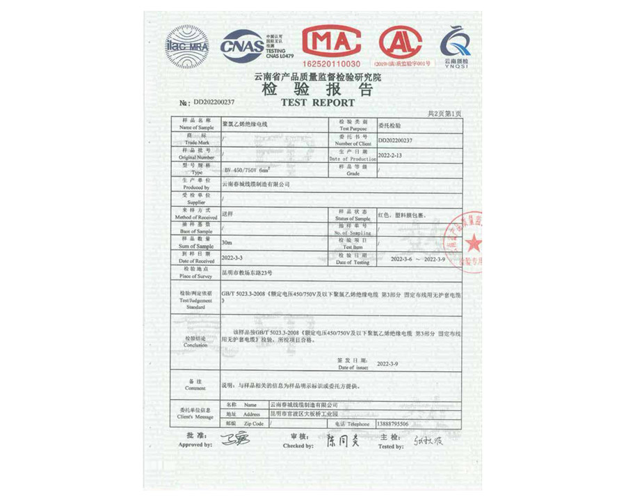 檢驗(yàn)報(bào)告